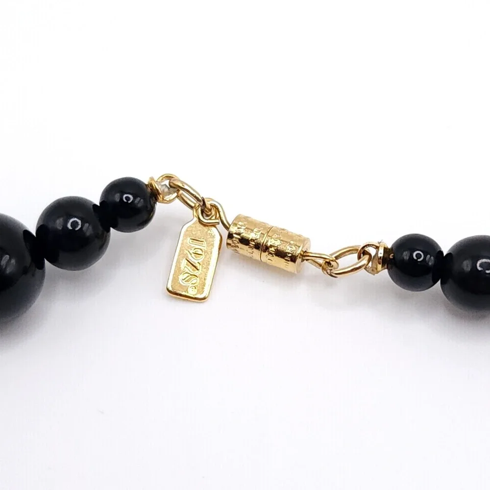 1928 Brand Beaded Necklace Women's Gold Tone Black Pearl‎ 18 in Elegant Jewelry